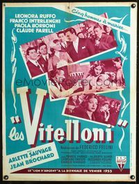 3c175 I VITELLONI French 23x32 '53 Federico Fellini's The Young & The Passionate, different images!