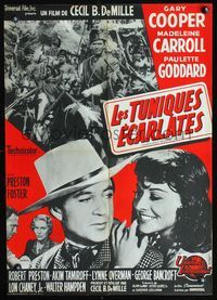 3c202 NORTH WEST MOUNTED POLICE French 22x32 R50s Cecil B. DeMille, c/u of Gary Cooper & Goddard!
