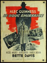3c216 SCAPEGOAT French 23x32 movie poster '59 cool different image of Alec Guinness in trench coat!