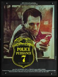 3c219 SEVEN-UPS French 24x32 movie poster '74 super close image of Roy Scheider pointing gun!