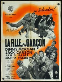 3c225 TIME, THE PLACE & THE GIRL French 23x32 poster '46 Dennis Morgan, Jack Carson, Martha Vickers