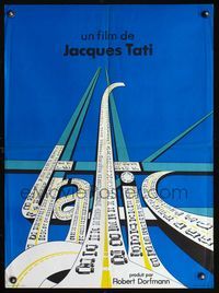 3c228 TRAFFIC French 23x31 movie poster '71 really cool cars-on-highway title design artwork!