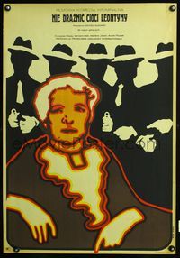 3c244 LEONTINE Polish 23x33 movie poster '68 cool Jakub Erol art of woman surrounded by men w/guns!