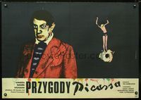 3c253 ADVENTURES OF PICASSO Polish 26x38 '78 Picassos aventyr, bizarre Andrzej Klimowski artwork!