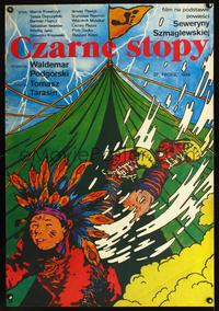 3c289 CZARNE STOPY Polish '86 cool Janusz Oblucki art of falling Native American boy with tent!