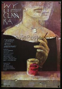3c303 DROWNING BY NUMBERS Polish 27x38 '94 Peter Greenaway, cool different art by Wiktor Sadowski!