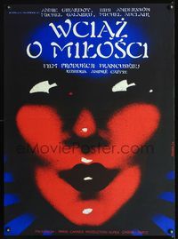 3c408 QUESTION OF LOVE Polish '78 close-up Danuta Baginska-Andrejew art of woman's smiling face!
