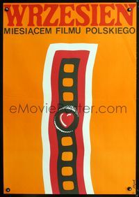 3c422 SEPTEMBER, A MONTH OF POLISH FILM Polish 26x38 '70s cool Jerzy Flisak art of a film strip!