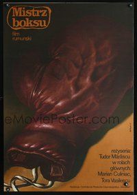 3c471 WINNER Polish 26x38 movie poster '81 great Wieslaw Walkuski art of boxing glove in shadow!
