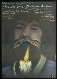 3c375 NIEZWYKLA PODROI BALTAZARA KOBERA Polish '88 bizarre Pagowski art of candle w/human mask!