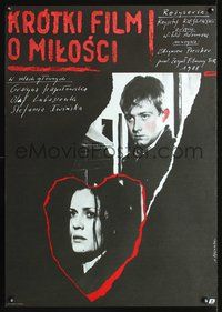 3c426 SHORT FILM ABOUT LOVE Polish '88 cool Andrzej Pagowski art design, blushing boy & sexy girl!