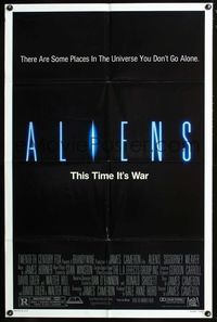 3d028 ALIENS one-sheet '86 James Cameron, there are some places in the universe you don't go alone!