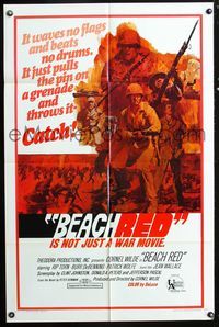 3d053 BEACH RED one-sheet movie poster '67 Cornel Wilde, Rip Torn, awesome WWII art of soldiers!