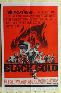 3d083 BLACK GOLD one-sheet movie poster '62 wildcatters Philip Carey & Diane McBain!