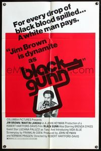 3d084 BLACK GUNN one-sheet movie poster '72 Jim Brown is dynamite, Martin Landau, Brenda Sykes