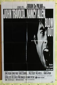 3d090 BLOW OUT one-sheet '81 John Travolta, Brian De Palma, murder has a sound all of its own!
