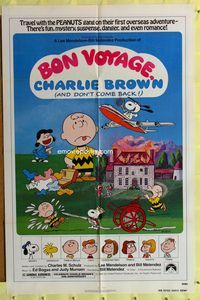 3d096 BON VOYAGE CHARLIE BROWN one-sheet movie poster '80 Peanuts, Charles M. Schulz art, Snoopy!
