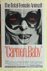 3d126 CARMEN, BABY one-sheet '68 Radley Metzger, Uta Levka, Barbara Valentine, cool hot image!