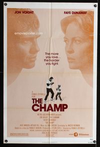3d138 CHAMP one-sheet poster '79 great image of Jon Voight boxing with little boy, Faye Dunaway