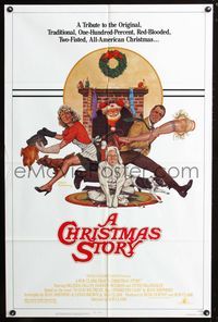 3d148 CHRISTMAS STORY one-sheet poster '83 best classic X-mas movie, great art by Robert Tanenbaum!