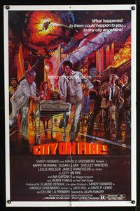 3d150 CITY ON FIRE one-sheet '79 Alvin Rakoff, Ava Gardner, Henry Fonda, cool John Solie fiery art!