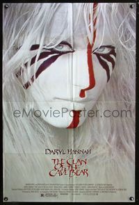 3d151 CLAN OF THE CAVE BEAR one-sheet '86 fantastic image of Daryl Hannah in cool tribal make up!
