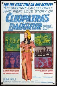 3d153 CLEOPATRA'S DAUGHTER one-sheet '60 Il Sepolcro dei re, art of sexy Debra Paget by Martinati!