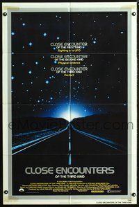 3d155 CLOSE ENCOUNTERS OF THE THIRD KIND one-sheet movie poster '77 Steven Spielberg sci-fi classic!