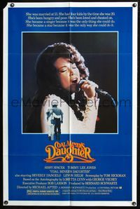 3d156 COAL MINER'S DAUGHTER blue one-sheet poster '80 Sissy Spacek as country singer Loretta Lynn!