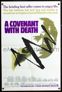 3d174 COVENANT WITH DEATH 1sh '67 the line between lust, love and murder is as fragile as her neck!