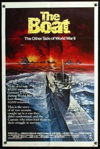 3d192 DAS BOOT style B int'l 1sh '82 The Boat, Wolfgang Petersen, WW II, Meyer submarine art!