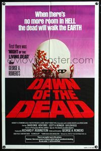 3d193 DAWN OF THE DEAD one-sheet '79 George Romero, there's no more room in HELL for the dead!