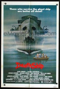 3d205 DEATH SHIP one-sheet '80 those who survive are better off dead, cool haunted ocean liner art!