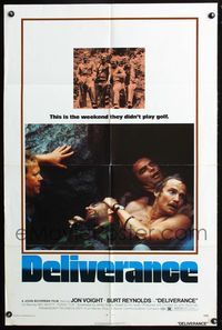 3d209 DELIVERANCE one-sheet poster '72 Jon Voight, Burt Reynolds, Ned Beatty, John Boorman classic!