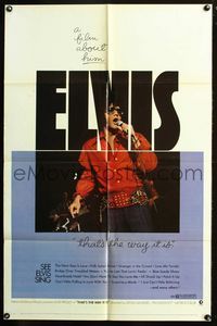 3d238 ELVIS: THAT'S THE WAY IT IS one-sheet poster '70 great image of Presley singing on stage!