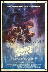 3d241 EMPIRE STRIKES BACK int'l 1sh poster '80 George Lucas classic, best art by Roger Kastel!