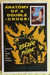 3d245 ESCAPE BY NIGHT one-sheet movie poster '64 a nightmare of terror and searing suspense!
