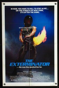 3d253 EXTERMINATOR one-sheet movie poster '80 Robert Ginty is the man they pushed too far!