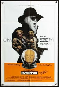 3d258 FAMILY PLOT one-sheet movie poster '76 from the mind of devious Alfred Hitchcock, Karen Black
