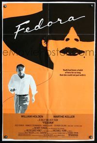 3d266 FEDORA one-sheet movie poster '78 Billy Wilder, William Holden, cool art of Marthe Keller