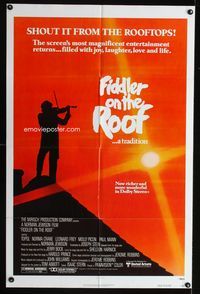 3d271 FIDDLER ON THE ROOF one-sheet movie poster R79 Topol, Norma Crane, Leonard Frey, great image!