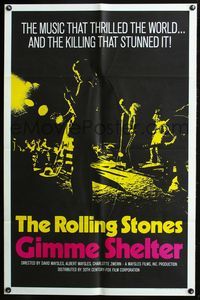 3d324 GIMME SHELTER int'l one-sheet poster '71 Rolling Stones, out of control rock & roll concert!