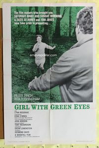 3d326 GIRL WITH GREEN EYES int'l one-sheet poster '64 Peter Finch, Rita Tushingham, Lynn Redgrave