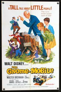 3d328 GNOME-MOBILE one-sheet R76 Walt Disney fantasy, Walter Brennan, Tom Lowell, Matthew Garber