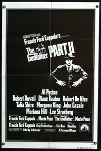 3d331 GODFATHER PART II one-sheet poster '74 Al Pacino in Francis Ford Coppola classic crime sequel!