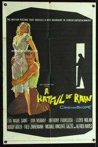 3d369 HATFUL OF RAIN one-sheet movie poster '57 Fred Zinnemann early drug classic, cool artwork!