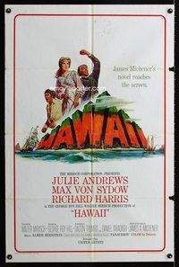 3d370 HAWAII one-sheet poster '66 Julie Andrews, Max von Sydow, Richard Harris, James A. Michener