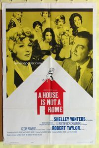 3d395 HOUSE IS NOT A HOME 1sheet '64 Shelley Winters, Mickey Shaughnessy, Cesar Romero, sexy girls!