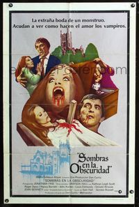 3d396 HOUSE OF DARK SHADOWS Spanish/U.S. 1sheet '70 how vampires do it, a bizarre act of unnatural lust!