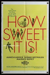 3d400 HOW SWEET IT IS one-sheet poster '68 Jerry Paris, James Garner, Debbie Reynolds, Maurice Ronet